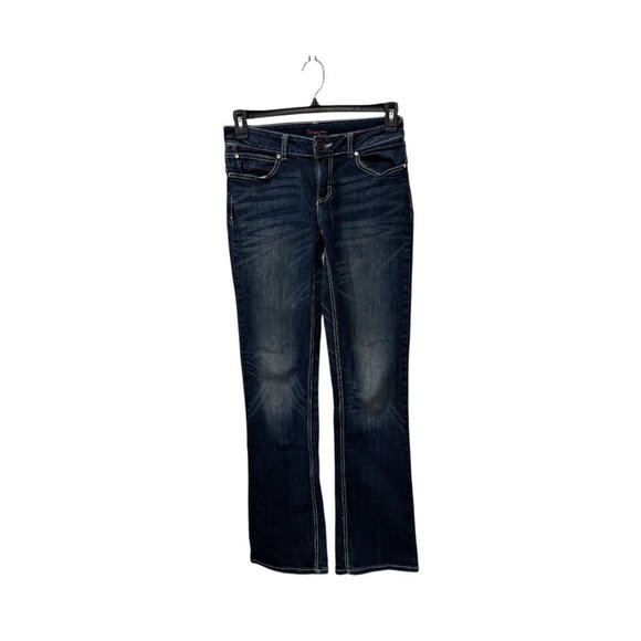 Wrangler Womens Medium Wash Bootcut Jeans With Embellished Back Pockets Size 5 - Picture 1 of 11